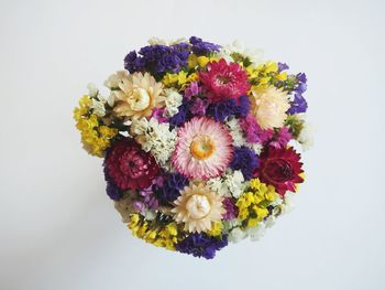 High angle view of flower bouquet