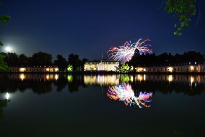 Firework display at night