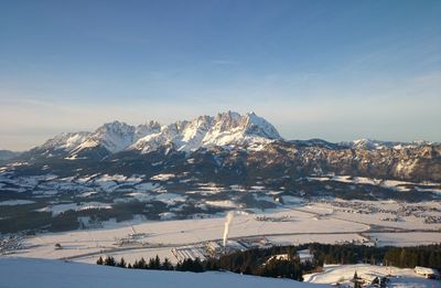 View of snowcapped mountain against sky