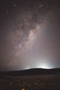 Scenic view of starry sky at night