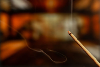 Close-up of wood on table