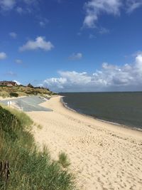 Scenic view of beach against sky