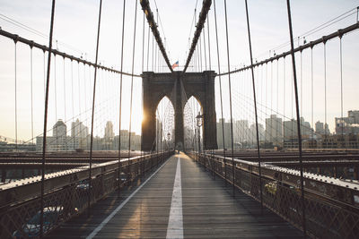 View of suspension bridge against sky