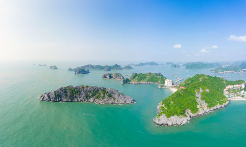 High angle view of sea against sky