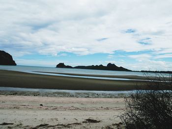 Scenic view of beach against sky