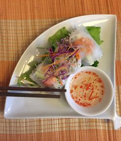 Close-up of food served in plate