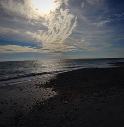 Scenic view of sea at sunset