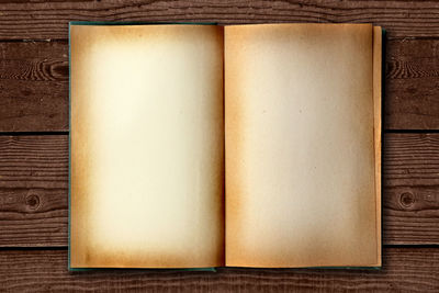 Directly above shot of book on table