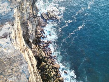 High angle view of sea