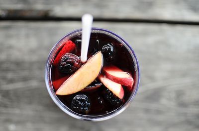 Close-up of fruits in bowl on table