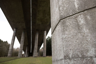 Low angle view of bridge against sky