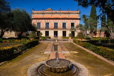 Detail of fountain in the alcázar of jerez de la frontera, spain.