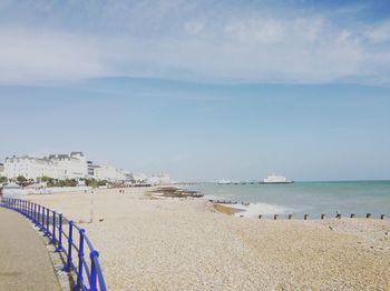 Scenic view of beach against sky