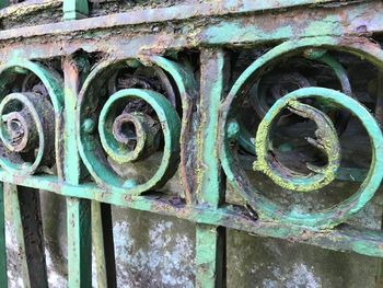 Close-up of rusty wheel