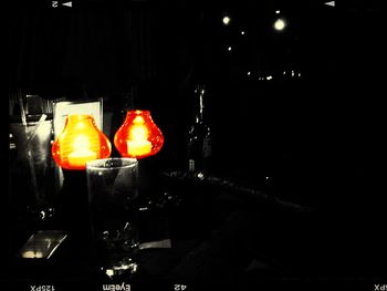 View of illuminated lights at night