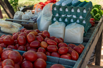 Various fruits for sale at market stall