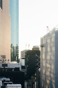 Cityscape against clear sky