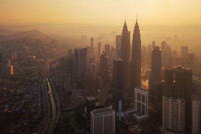 Aerial view of buildings in city