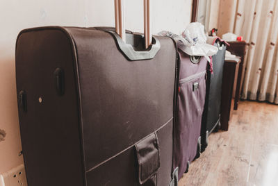 Close-up of seats in row