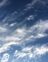Low angle view of clouds in sky