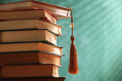 Close-up stack of books