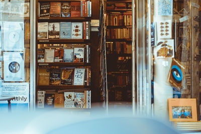 Close-up of books in store