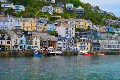 View of town with buildings in background