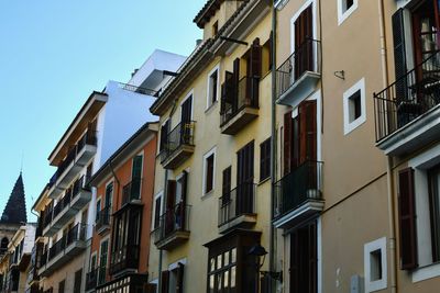 Low angle view of residential buildings against sky