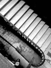 High angle view of spiral stairs