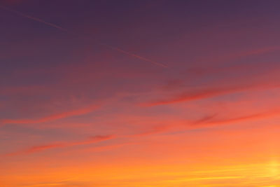 Low angle view of orange sky