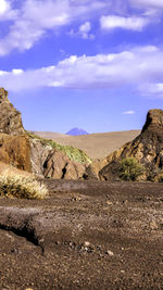 Scenic view of desert against sky