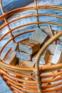 Close-up of wicker basket