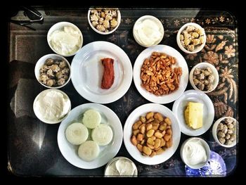 Directly above shot of food in bowl