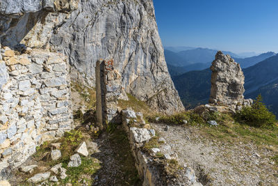 Rock formations against sky