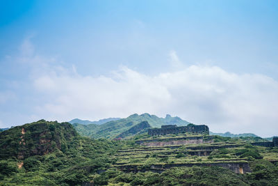 Scenic view of mountains against sky