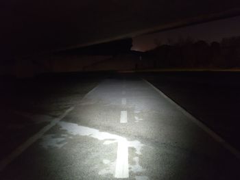 Empty road sign at night