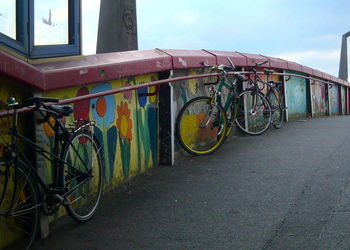 Bicycle parked at roadside