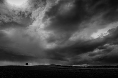 Storm clouds over land