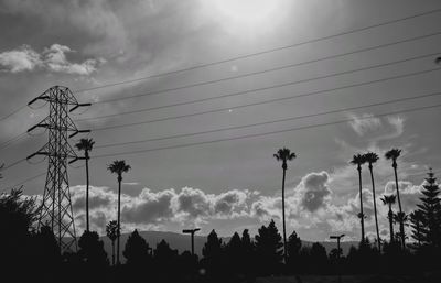 Low angle view of silhouette trees against sky at sunset