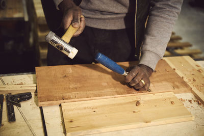 Man working on table