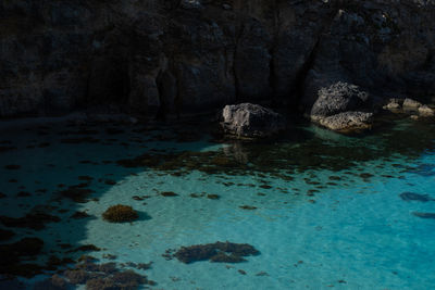 Rock formations in sea