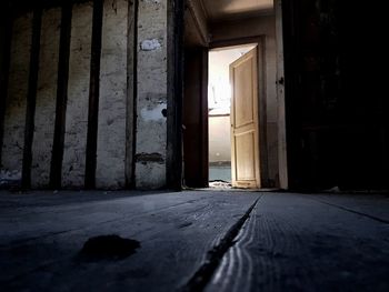 Empty corridor of abandoned building