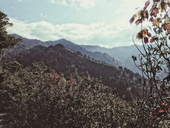 Scenic view of mountains against sky