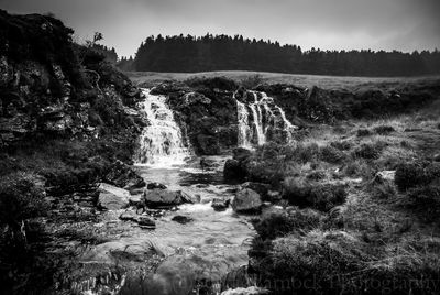 Scenic view of waterfall