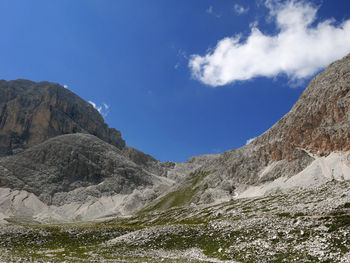 Scenic view of the striking dolomite mountains in summer