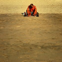 Woman standing on beach