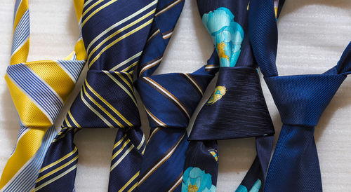 Directly above shot of neckties on table