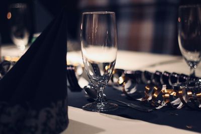 Close-up of wine glass on table