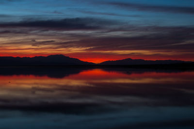 Scenic view of orange sky