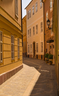 Narrow street amidst buildings in town